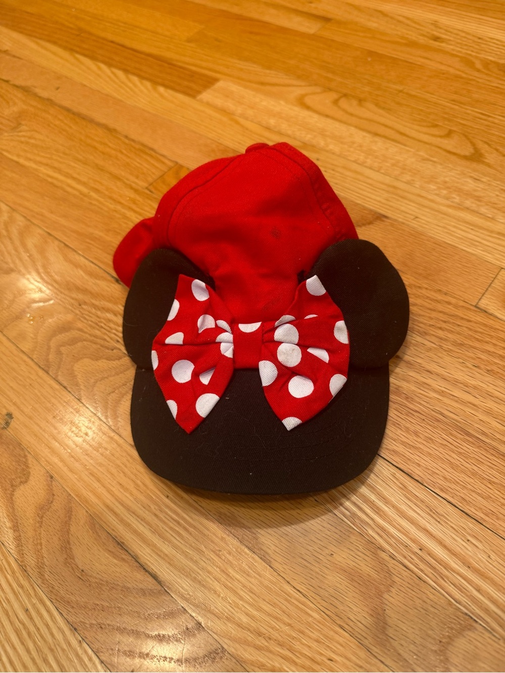 Kids Red Minnie-Inspired Hat with Polka Dot Bow